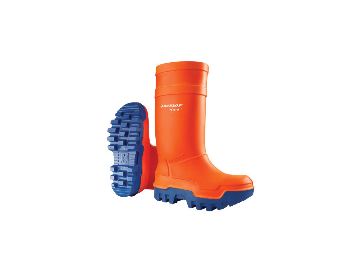 Dunlop Stiefel Purofort Thermo+ S5 EN 20345, orange/blau,45582,Gr.11 (46)