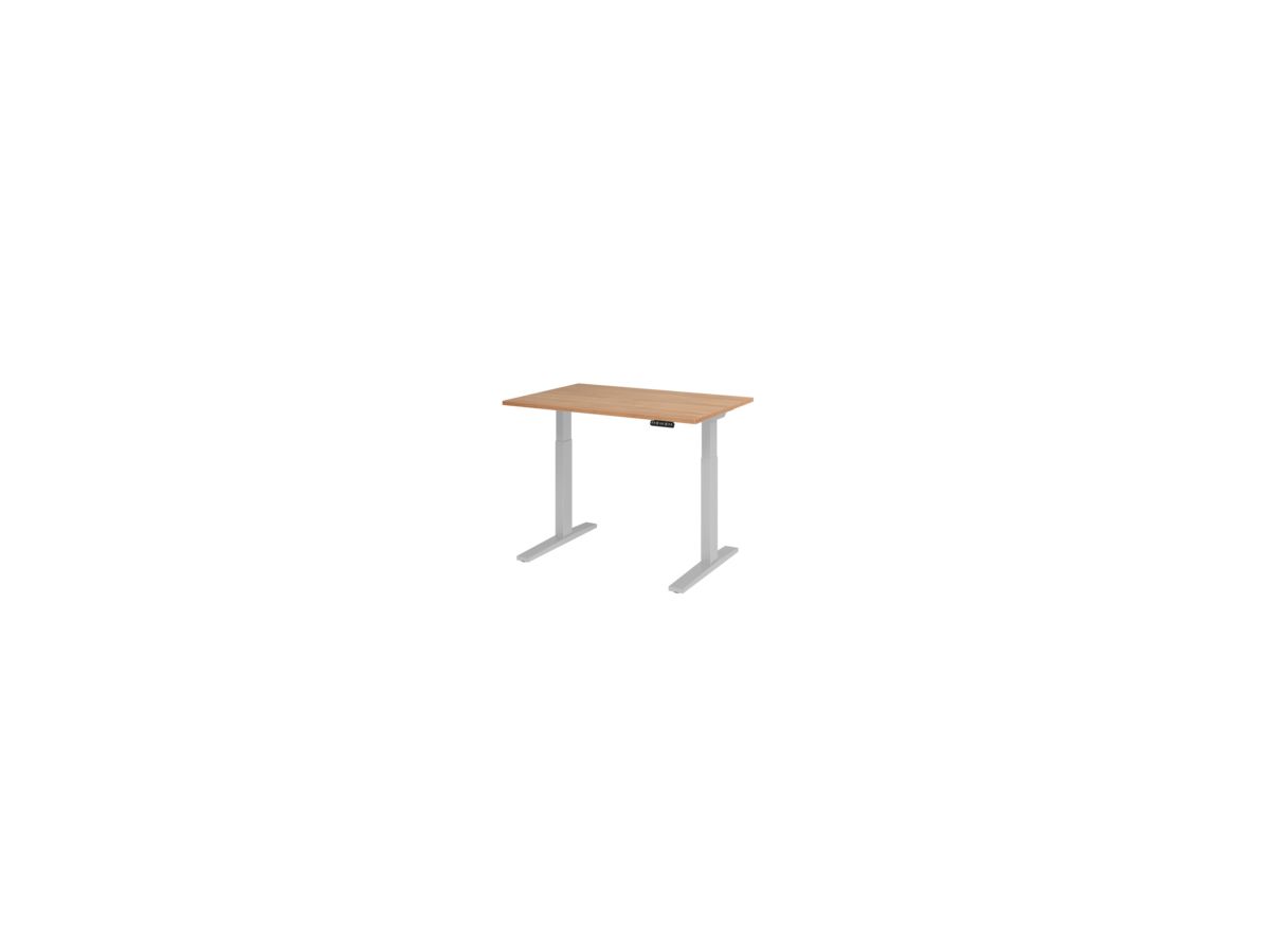 Hammerbacher Schreibt. VXMKA12/N/S el.120x80cm silber/nussbaum