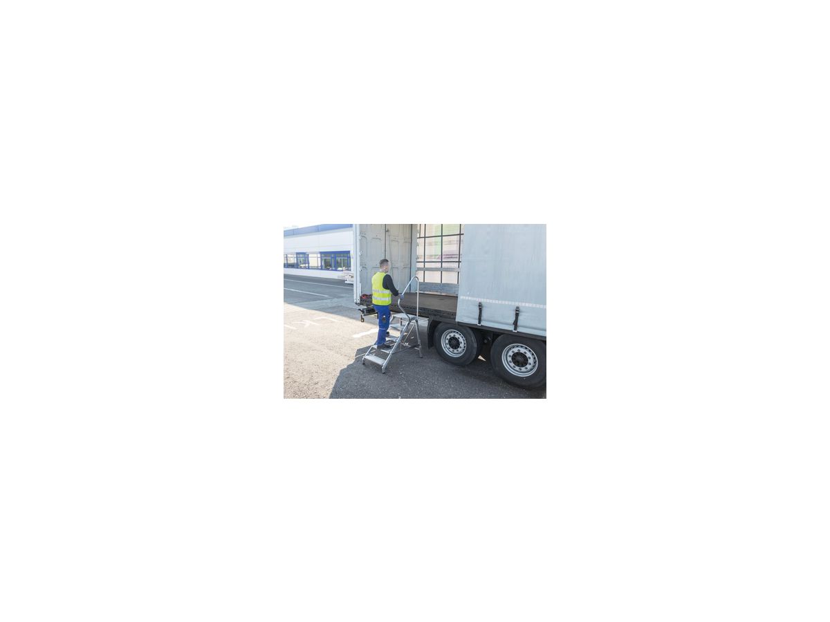 Aluminium Montagetritt starr 050181 mit Handlauf 5 Stufen