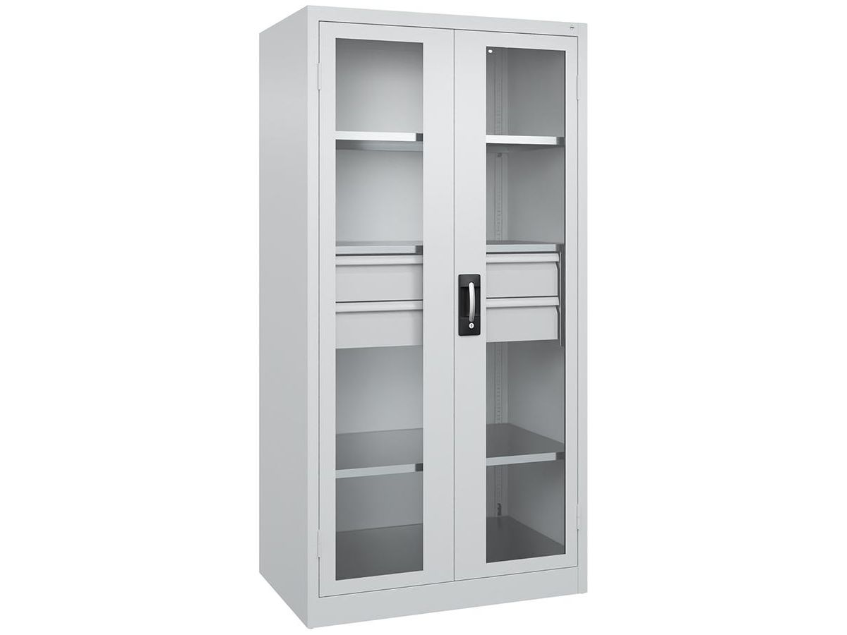 CP Schwerlastschrank Acurado 2SL 4 Böden B1000xT600xH1950mm RAL 7035/7035