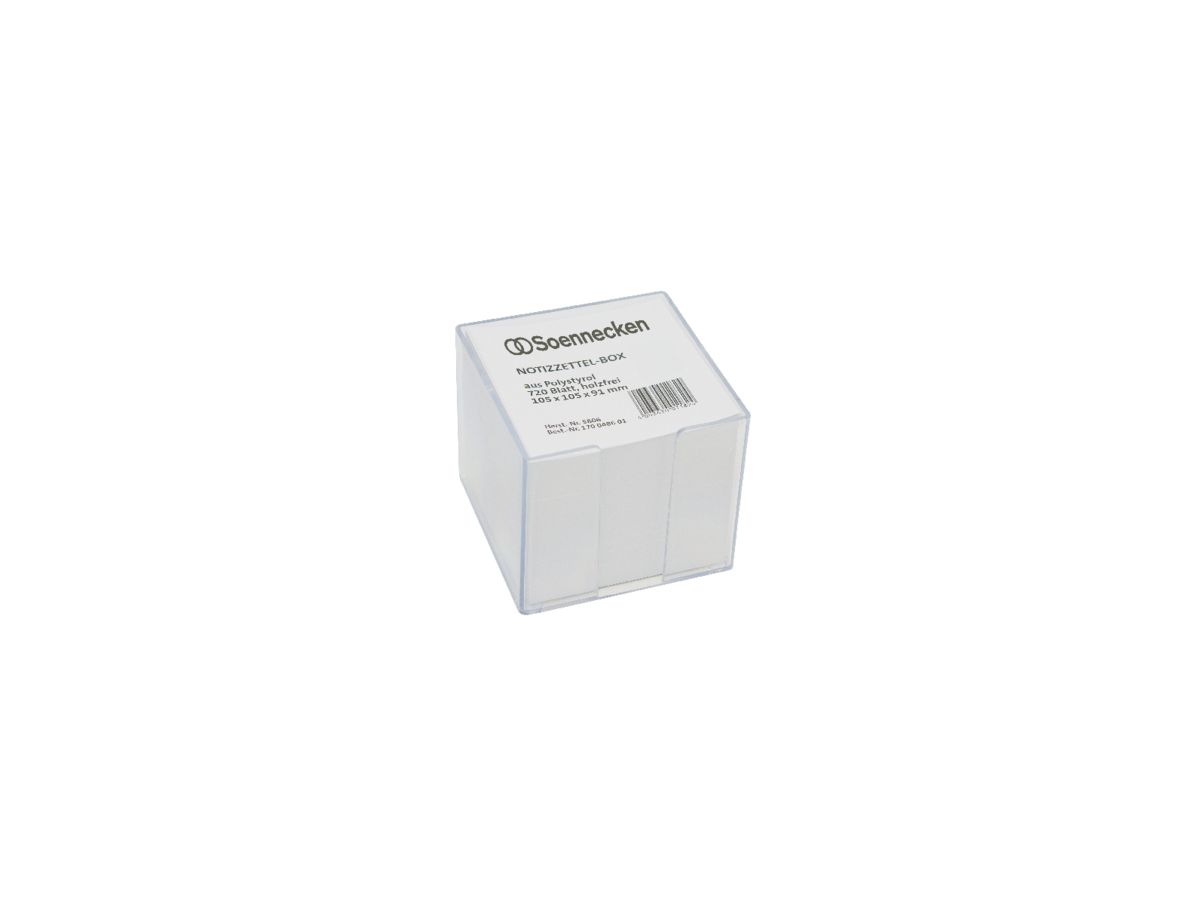 Soennecken Zettelbox 5806 105x105x91mm transparent +Inhalt