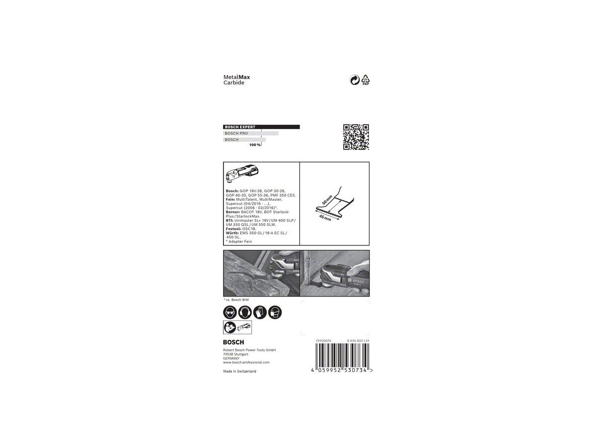 BOSCH Tauchsägeblatt Metal PAIZ45AIT Expert Starlock