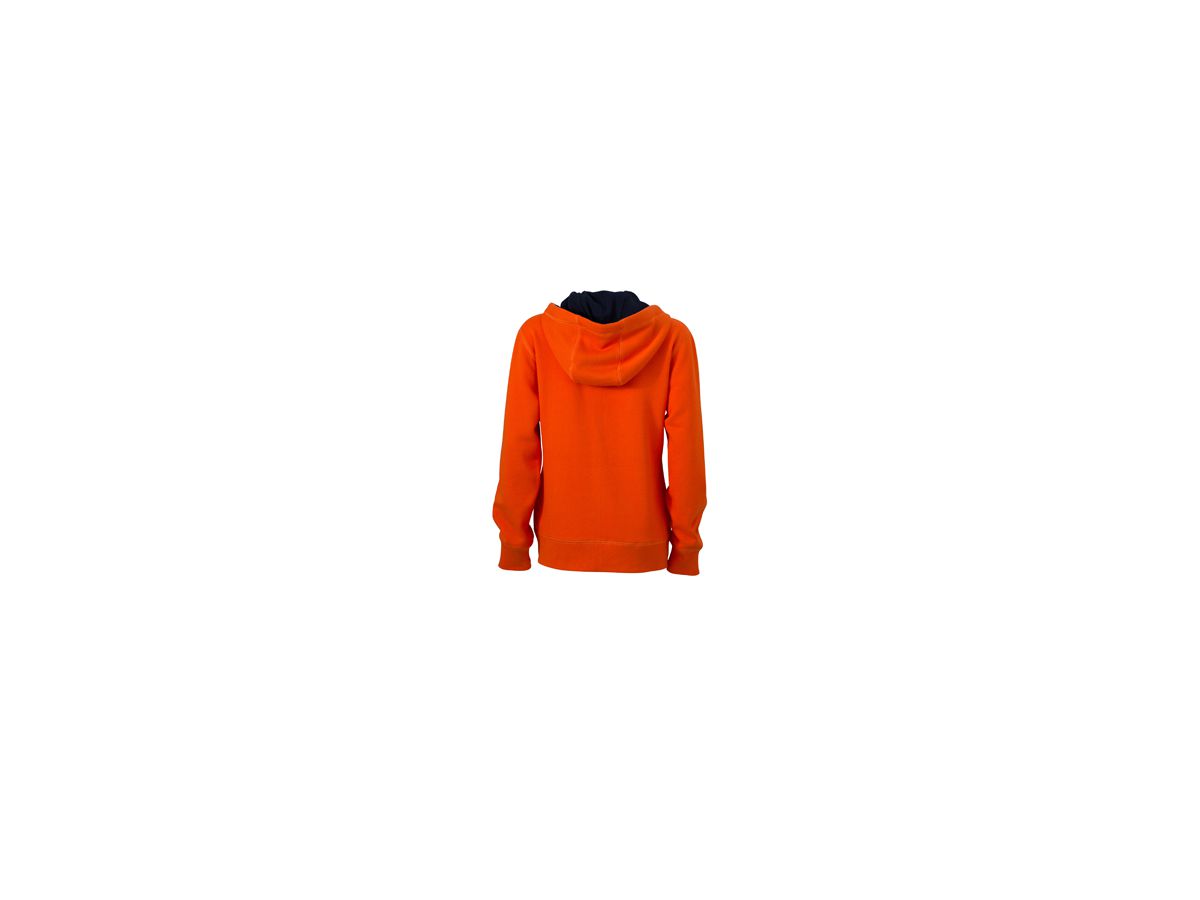 JN Ladies Lifestyle Zip-Hoody JN962 80%BW/20%PES, dark-orange/navy, Größe M