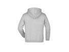 JN Hooded Sweat Junior JN047K 80%BW/20%PES, grey-heather, Größe XS