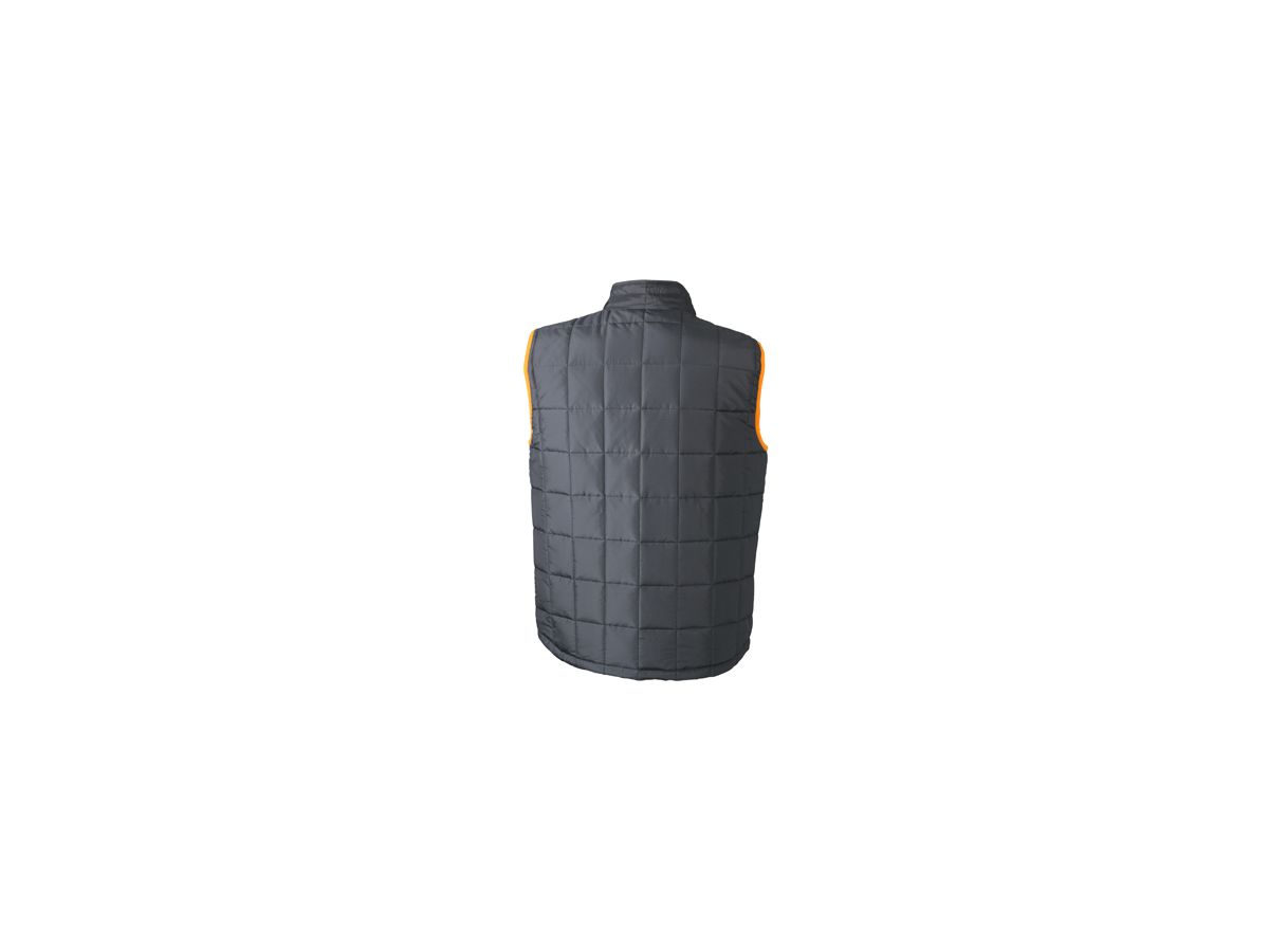 JN Mens Padded Light Weight Vest JN1037 100%PES, carbon/orange, Größe XL