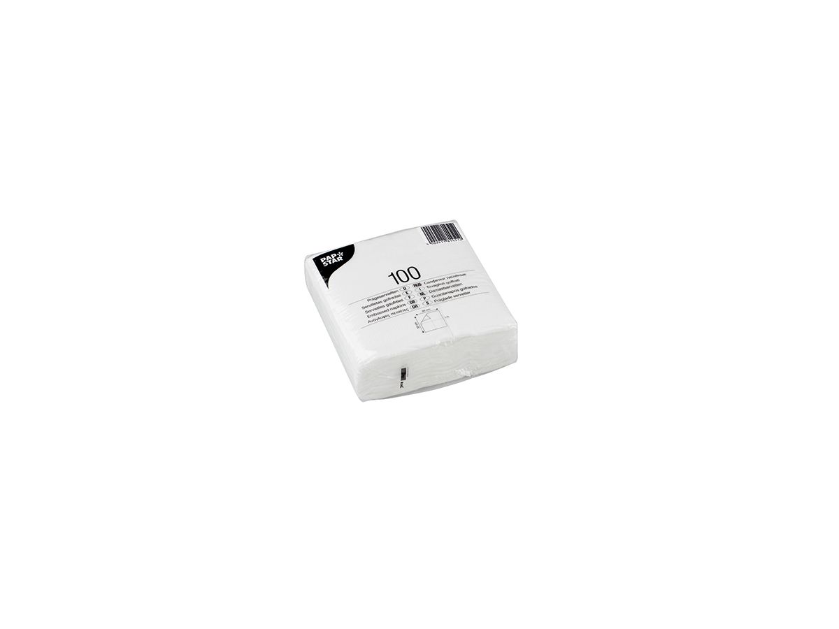 PAPSTAR Serviette 81451 33x33cm 1lagig weiß 100 St./Pack.