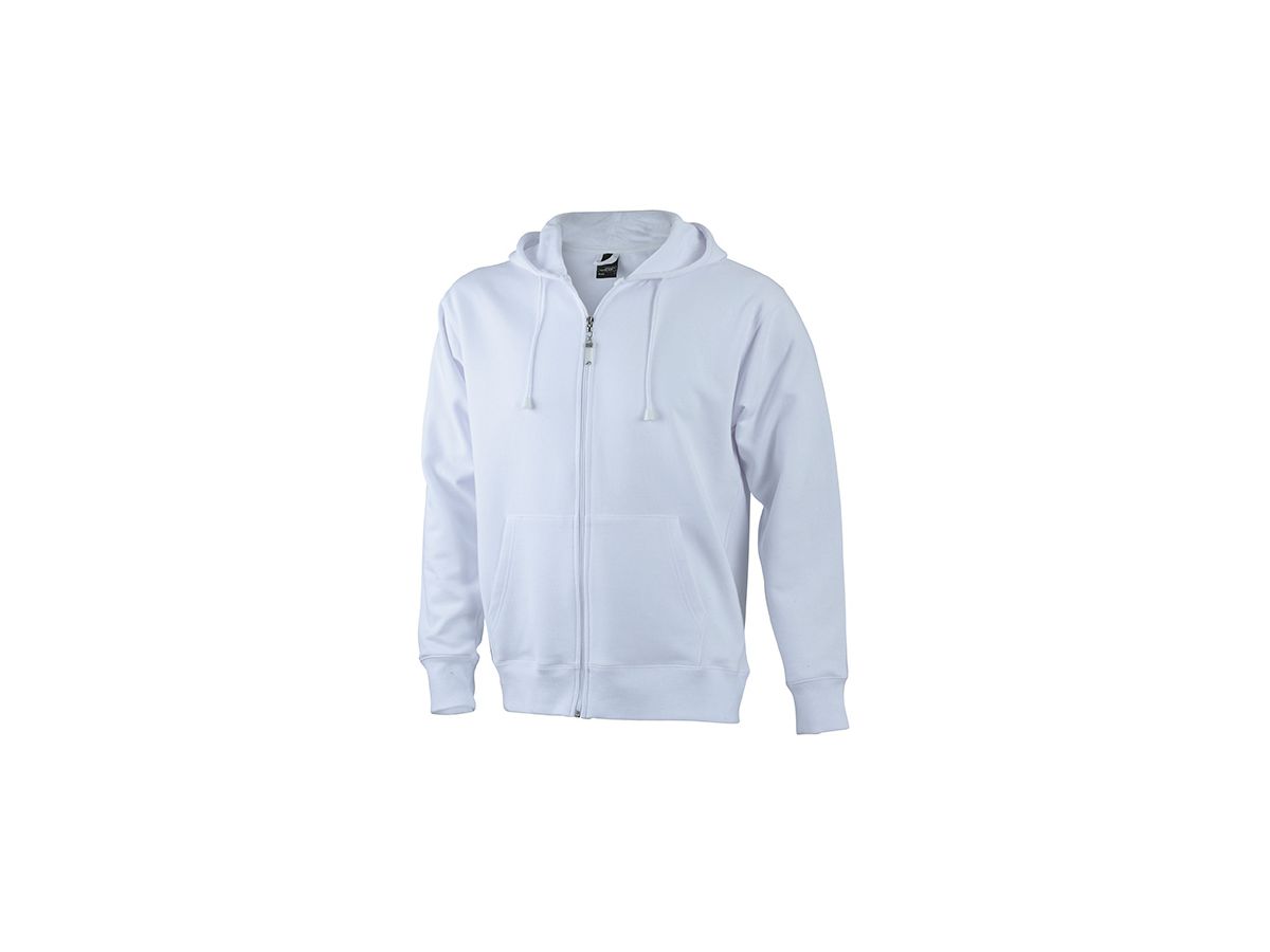 JN Mens Hooded Jacket JN042 80%BW/20%PES, white, Größe XL