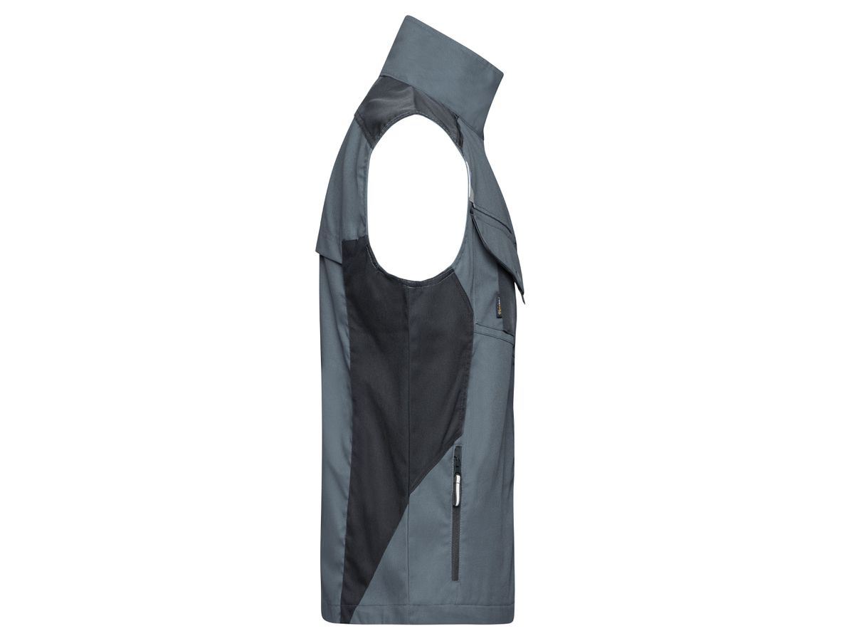 JN Workwear Vest JN822 65%PES/35%BW, carbon/black, Größe 6XL