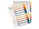 Leitz Register 12930000 DIN A4 1-10 volle Höhe PP farbig/transparent