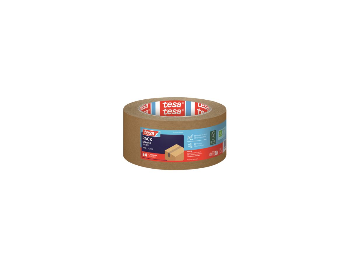 tesa Packband tesapack Paper EcoLogo 57180-00000 50mmx50m braun