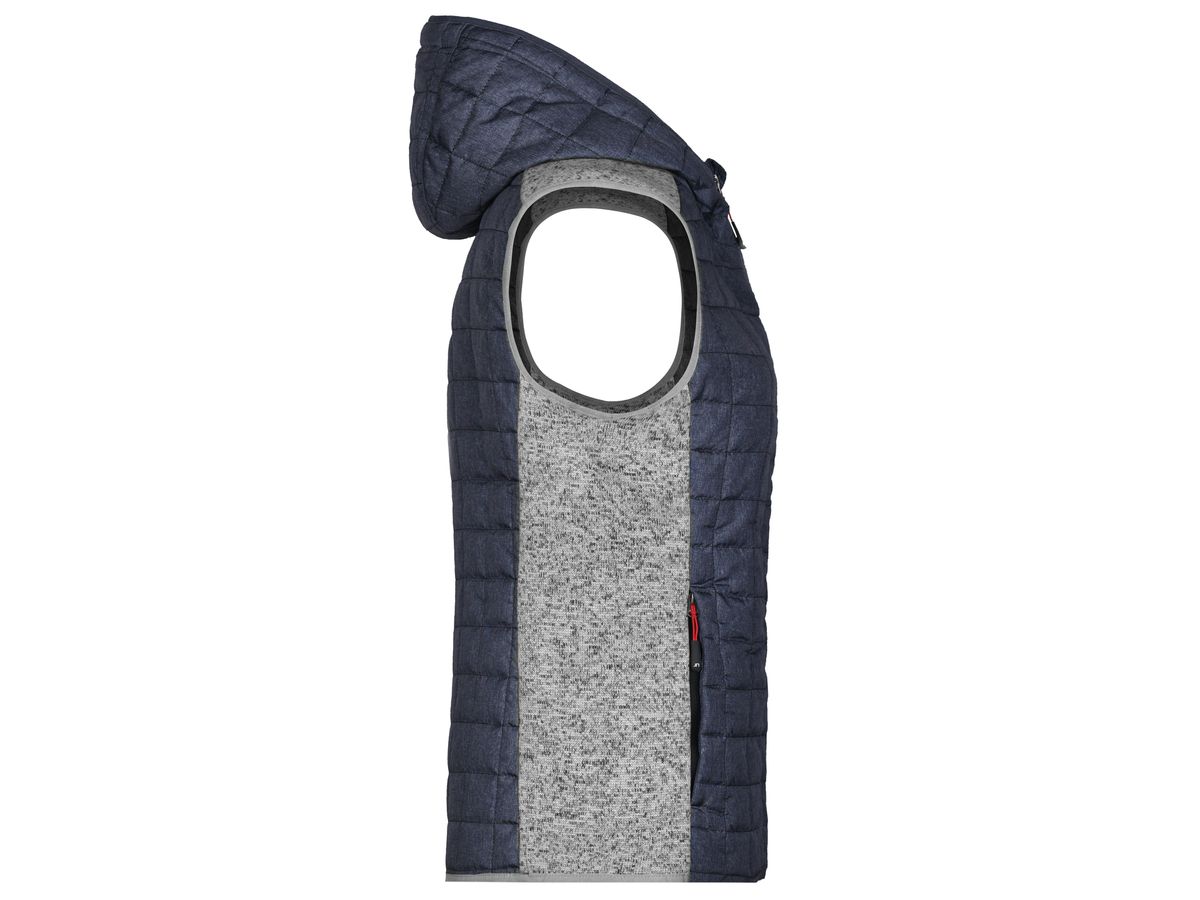 JN Ladies' Knitted Hybrid Vest JN767 light-mel./anthr.-mel., Größe M