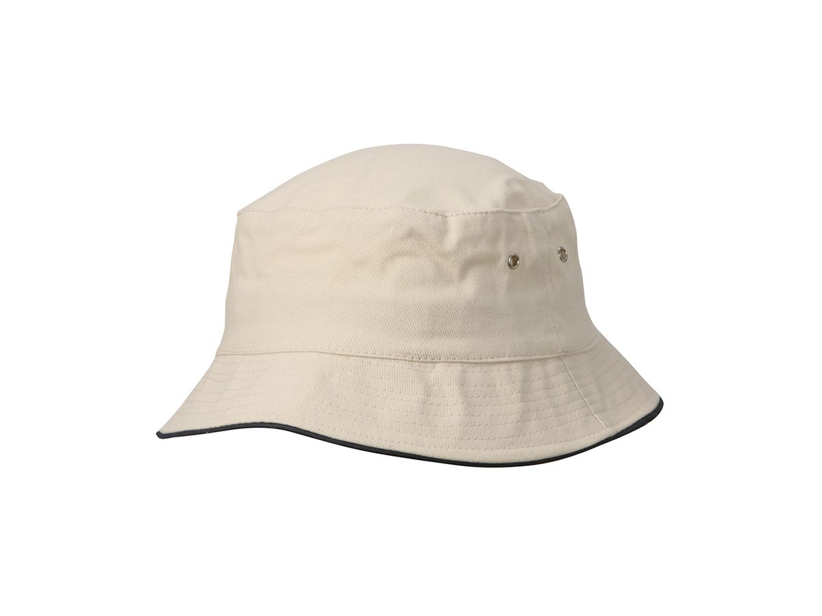mb Fisherman Piping Hat for Kids MB013 100%BW, natural/navy, Größe one size