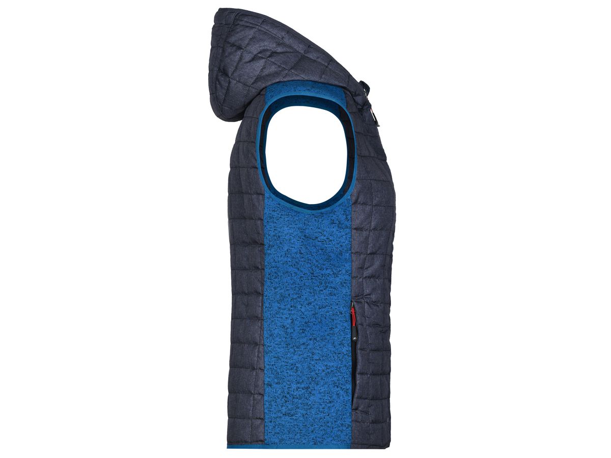 JN Ladies' Knitted Hybrid Vest JN767 royal-mel./anthr.-mel., Größe S