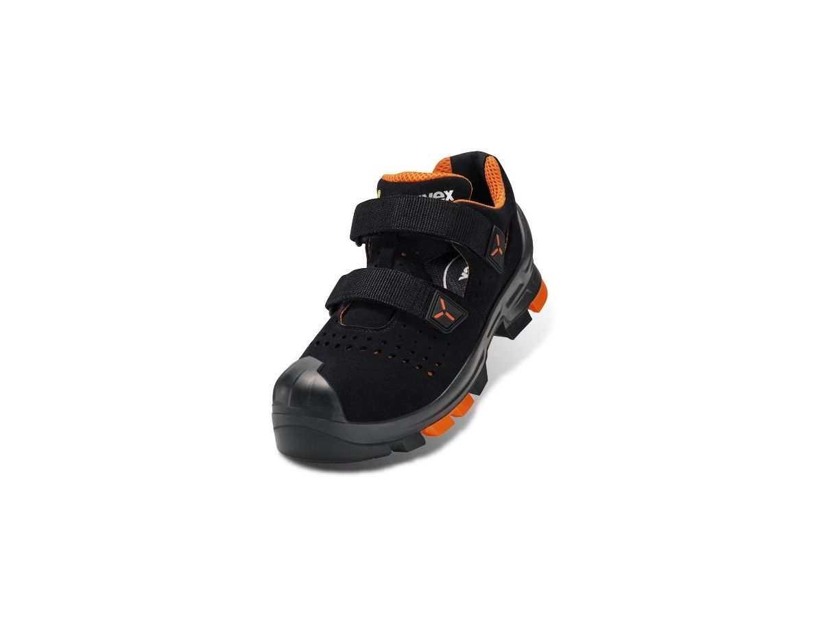 UVEX2 Sicherheits-Sandale S1P ESD 6500 schwarz/orange, Gr. 36, Weite 12