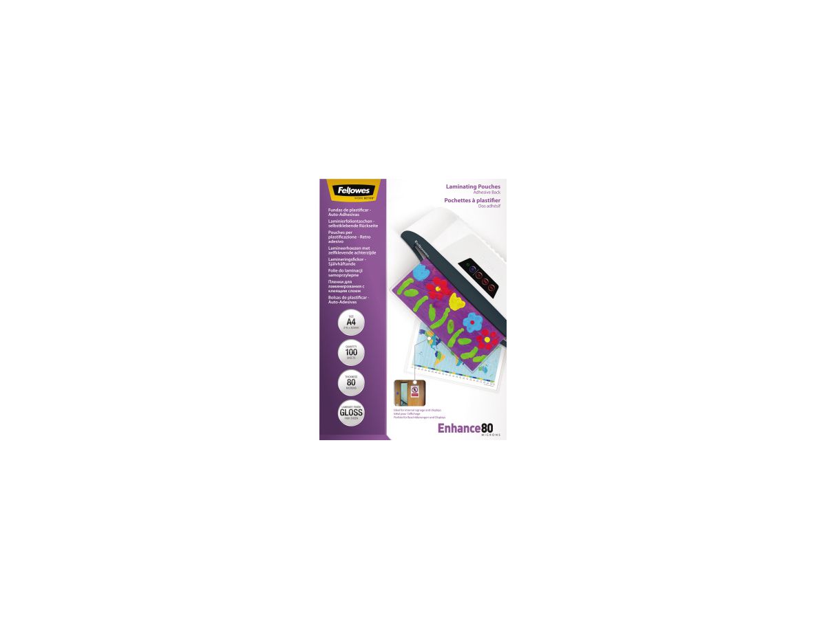 Fellowes Laminierfolie Enhance 80 53022 DIN A4 tr 100 St./Pack.