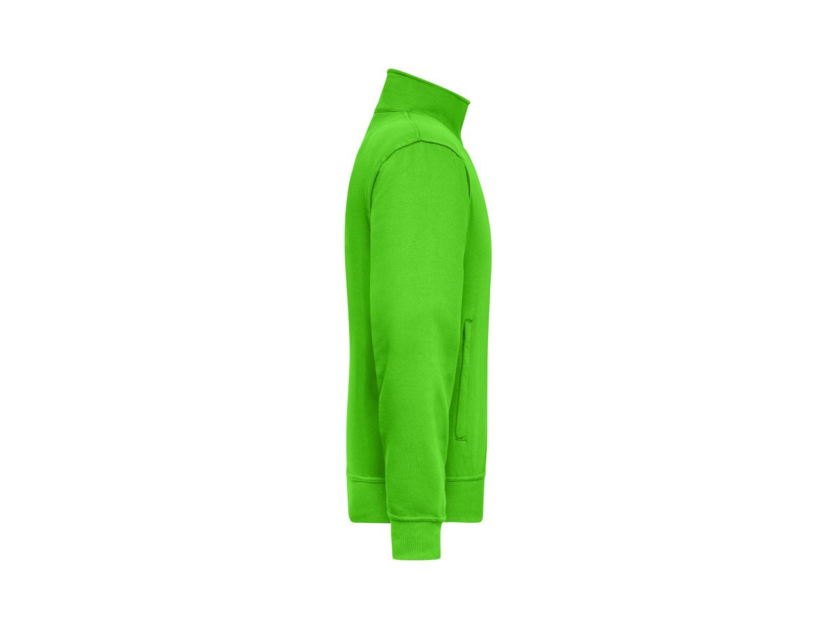 JN Workwear Sweat Jacket JN836 70%BW/30%PES, lime-green, Größe XS