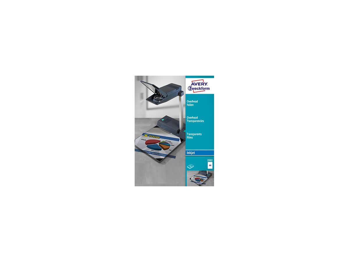 Avery Zweckform Inkjetfolie 2502 DIN A4 transparent 50 St./Pack.
