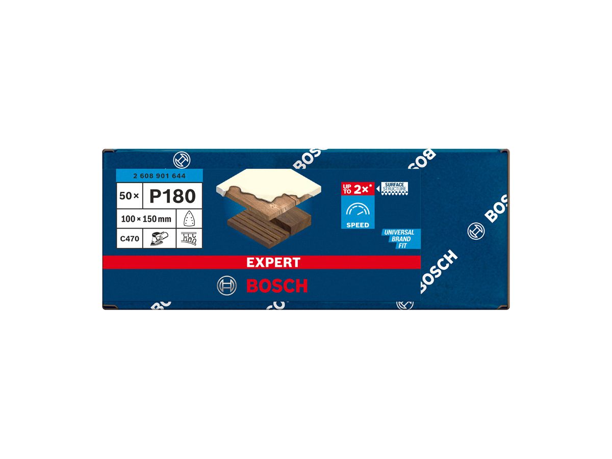 BOSCH Schleifblatt C470 EXPERT 100 x 150 mm, K 180, VE 50