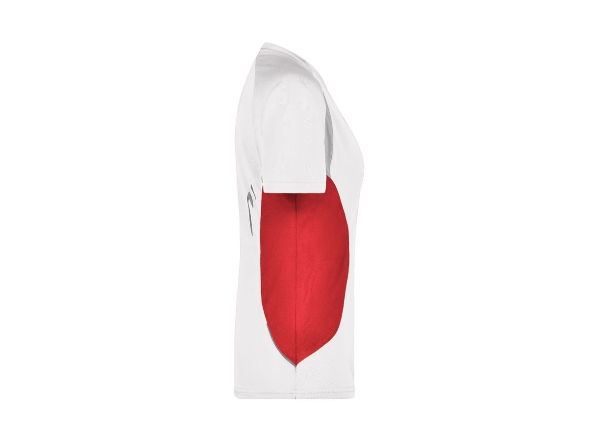 JN Ladies Running-T JN390 100%PES, white/red, Größe M
