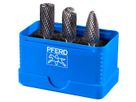 PFERD Frässtift-Satz HM 6mm 3-teilig, ZYAS-WRC-RBF Ø12mm, Zahnung 3 Plus