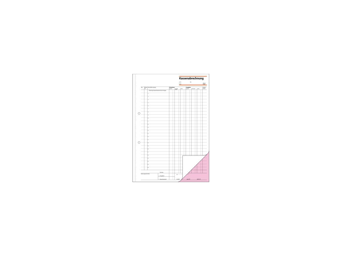 Sigel Kassenabrechnung KG425 DIN A4 2x50Blatt