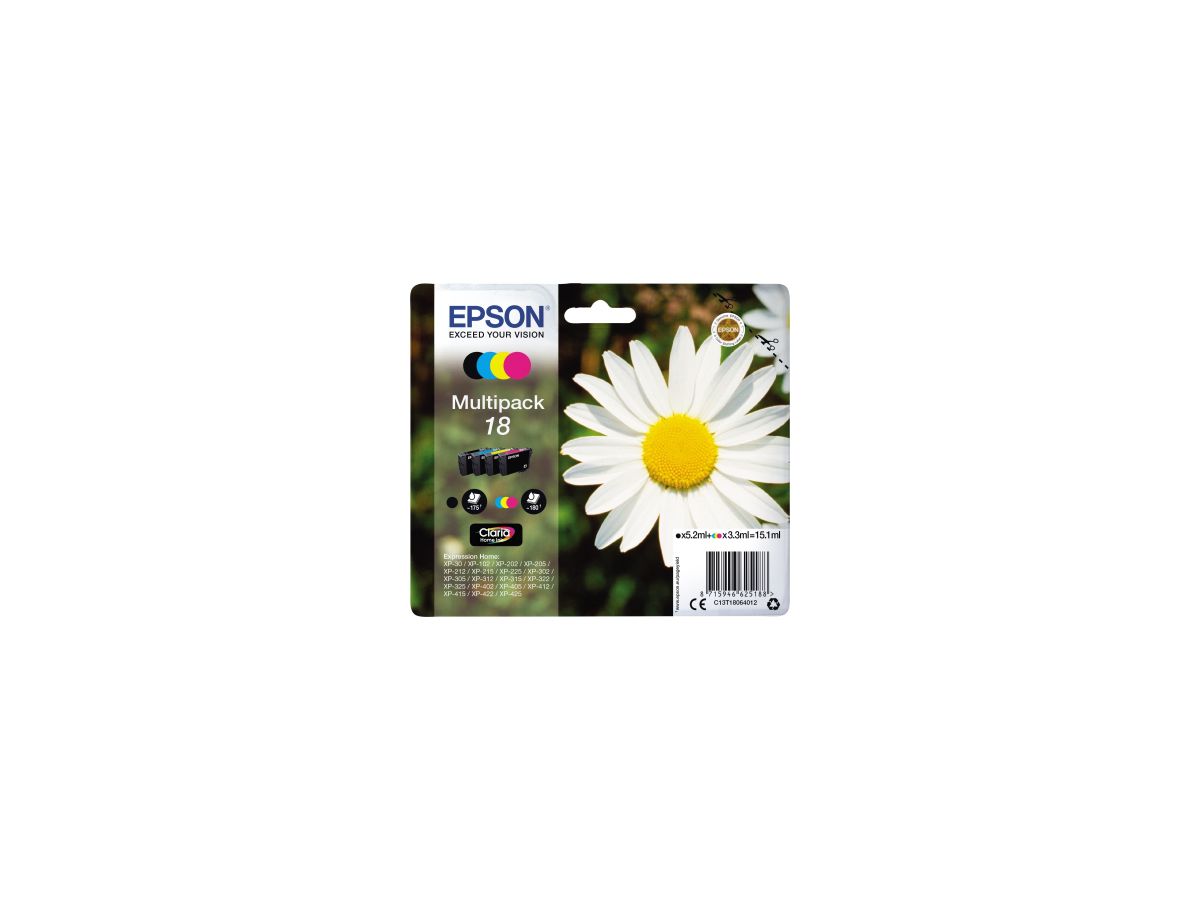 Epson Tintenpatrone C13T18064012 sw/c/m/y 4 St./Pack.