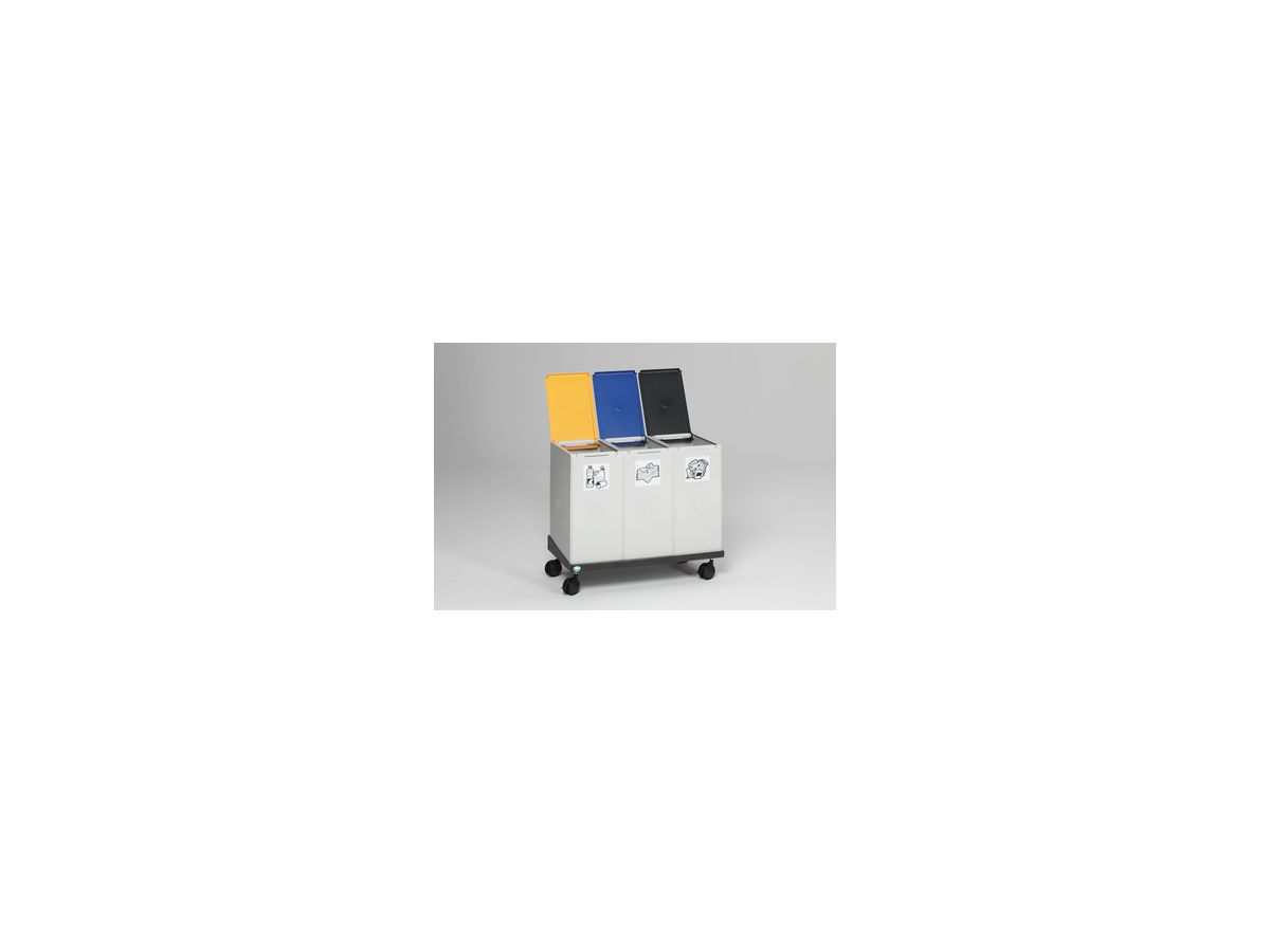 Systemrollwagen I für Kunststoffcont. anthrazit, ausziehbar B510/860x415x110mm