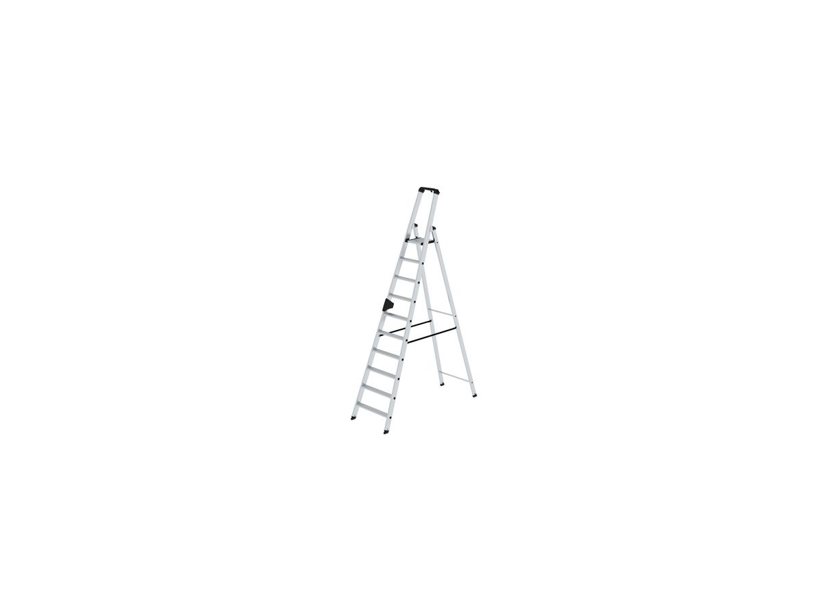 MUNK Aluminium-Stehleiter eins. begehbar, 4,50m Ah, 1x10 Stufen