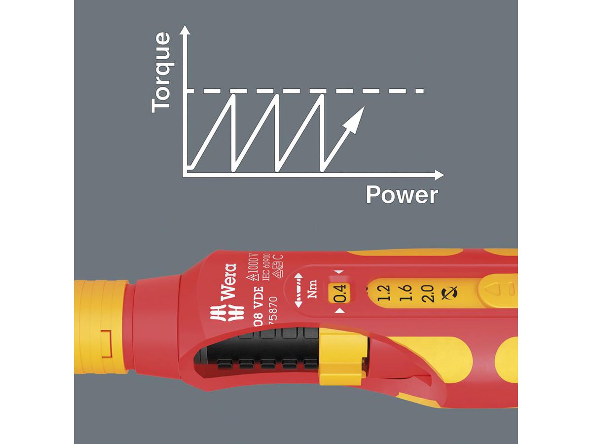 WERA Drehmomentschraubendreher 0,4-2Nm Safe-Torque Speed VDE