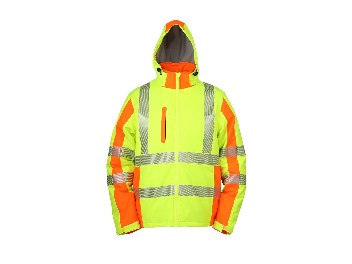 LEICATEX Softshell-Warnschutz- Winterjacke, 490790 gelb/orange  Gr. 4XL