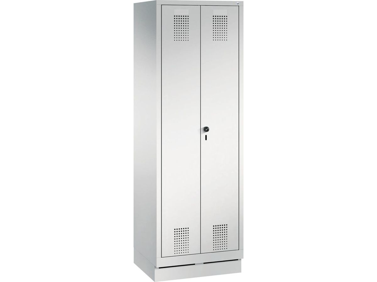 C+P Raumpflege-Schrank EVOLO, Sockel 1800x610x500mm, 7035, 2 Abteile