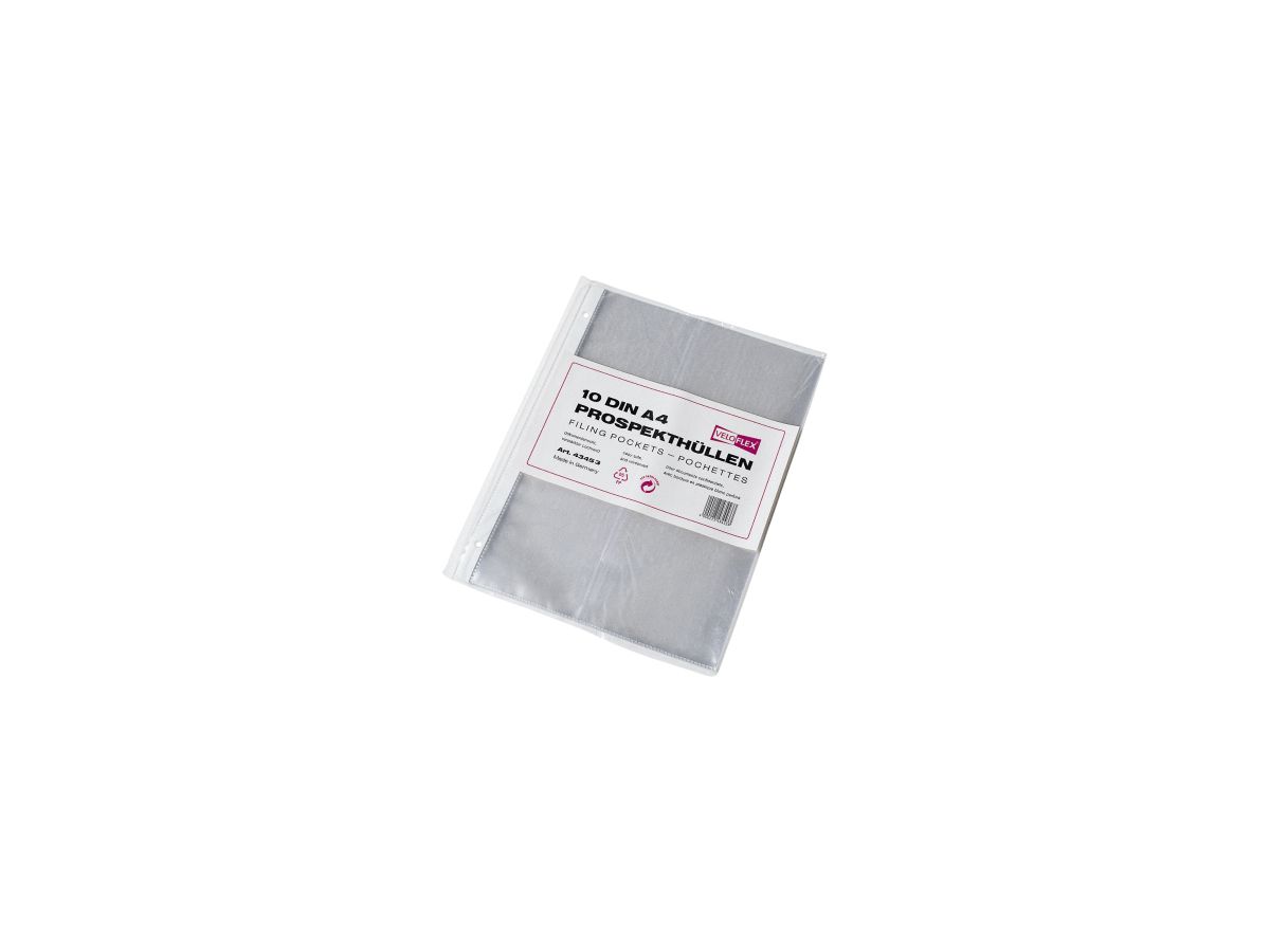 Veloflex Prospekthülle 4345300 DIN A4 gel. glasklar 10 St./Pack.