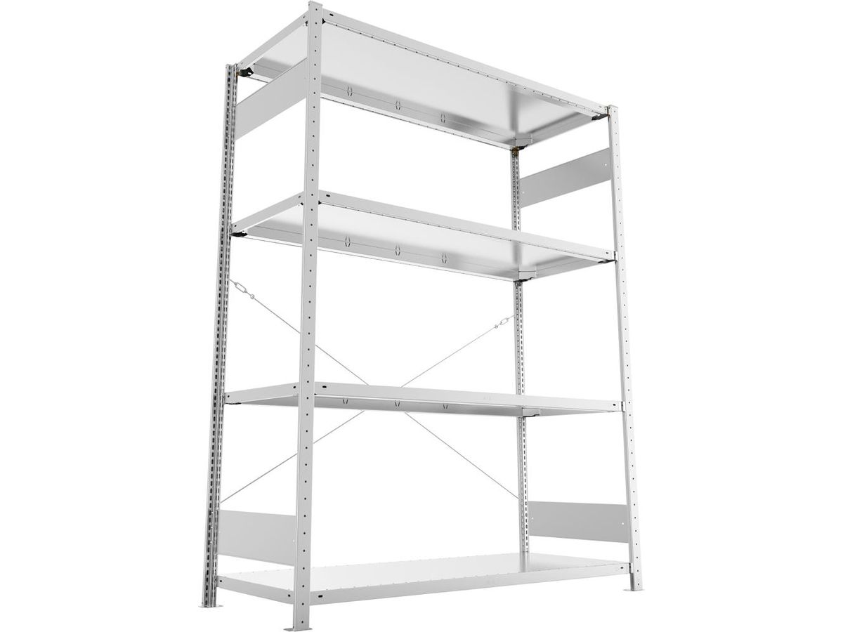 META Steckregal S3 CLIP 200 Fachl. 200kg vzk Grundfeld 4 Böden B1500Xt600Xh2000mm
