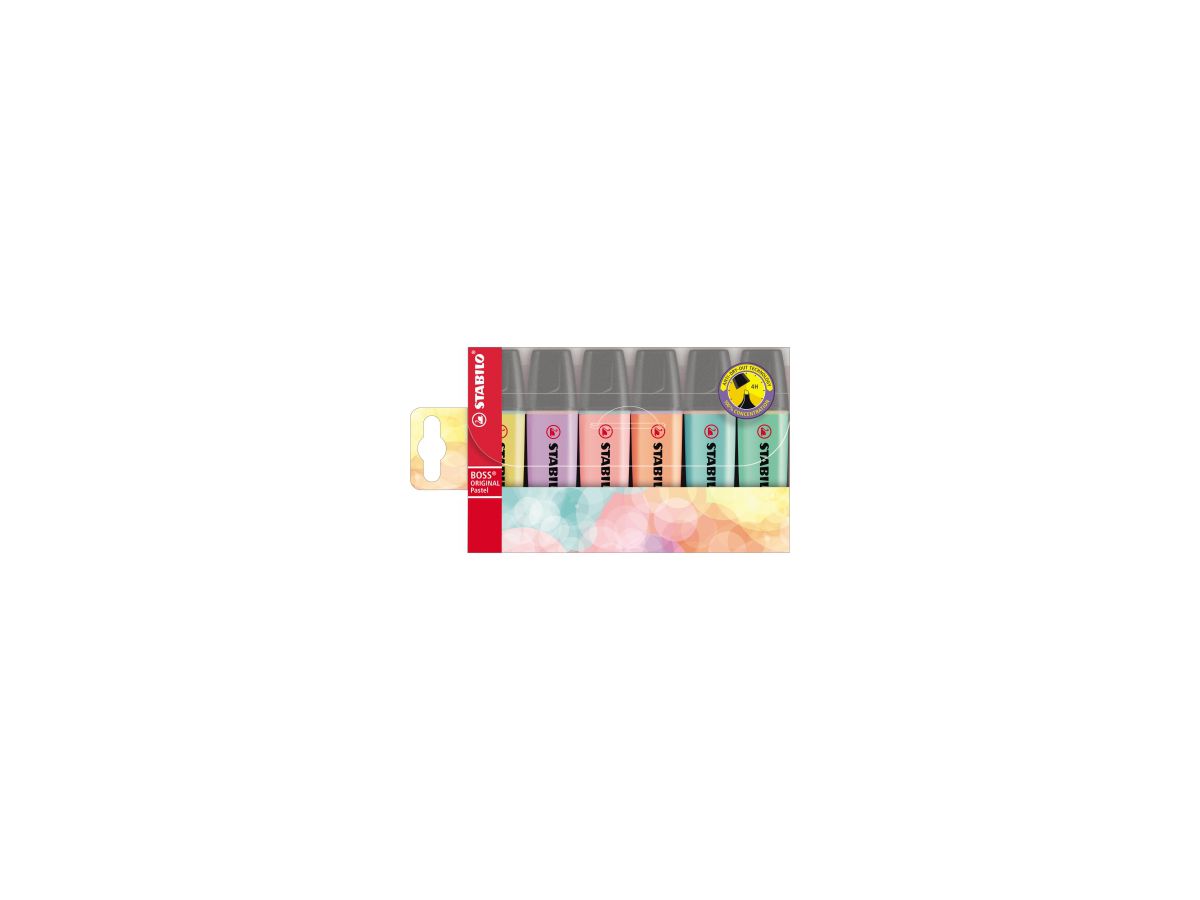 STABILO® Textmarker BOSS ORIGINAL 70/6-2 Pastel 6 St./Pack.