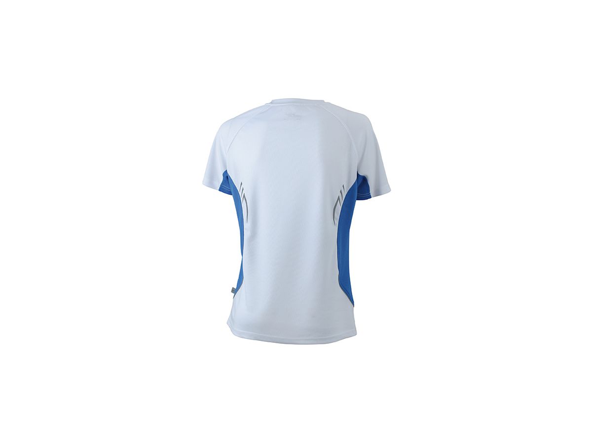 JN Ladies Running-T JN390 100%PES, white/royal, Größe S