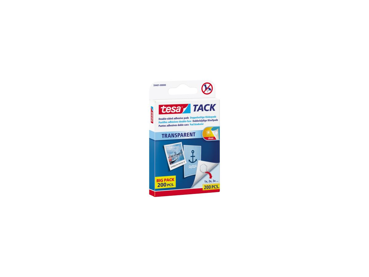 tesa Klebepad Tack 59401-00000 10x10mm transparent 200 St./Pack