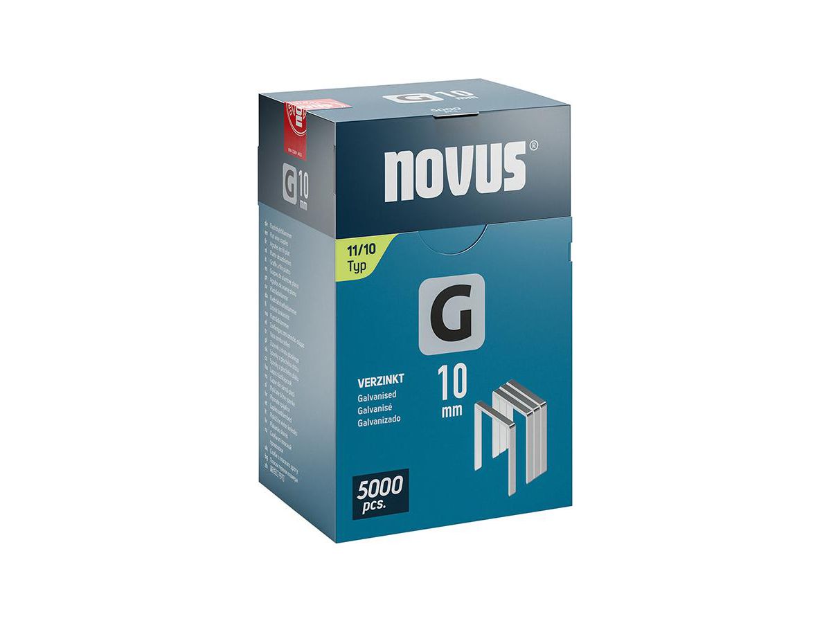 NOVUS Flachdrahtklammer G Typ 11/10 mm ST Klapp-FS, VE 5000