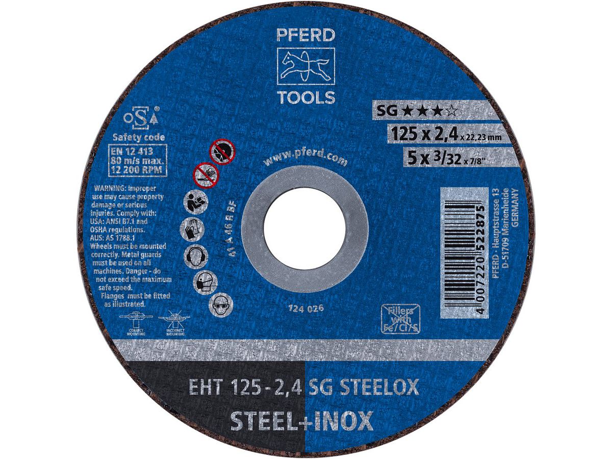 PFERD Trennscheibe EHT 125-2,4 A46 R SG-Inox