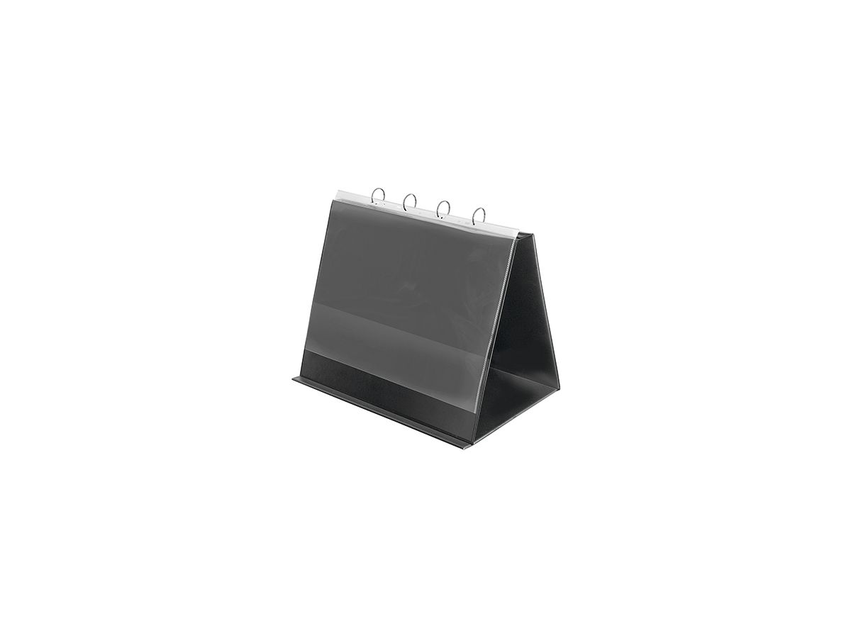 Veloflex Tischflipchart 4132280 DIN A3 quer 4Ringe 10Hüllen schwarz