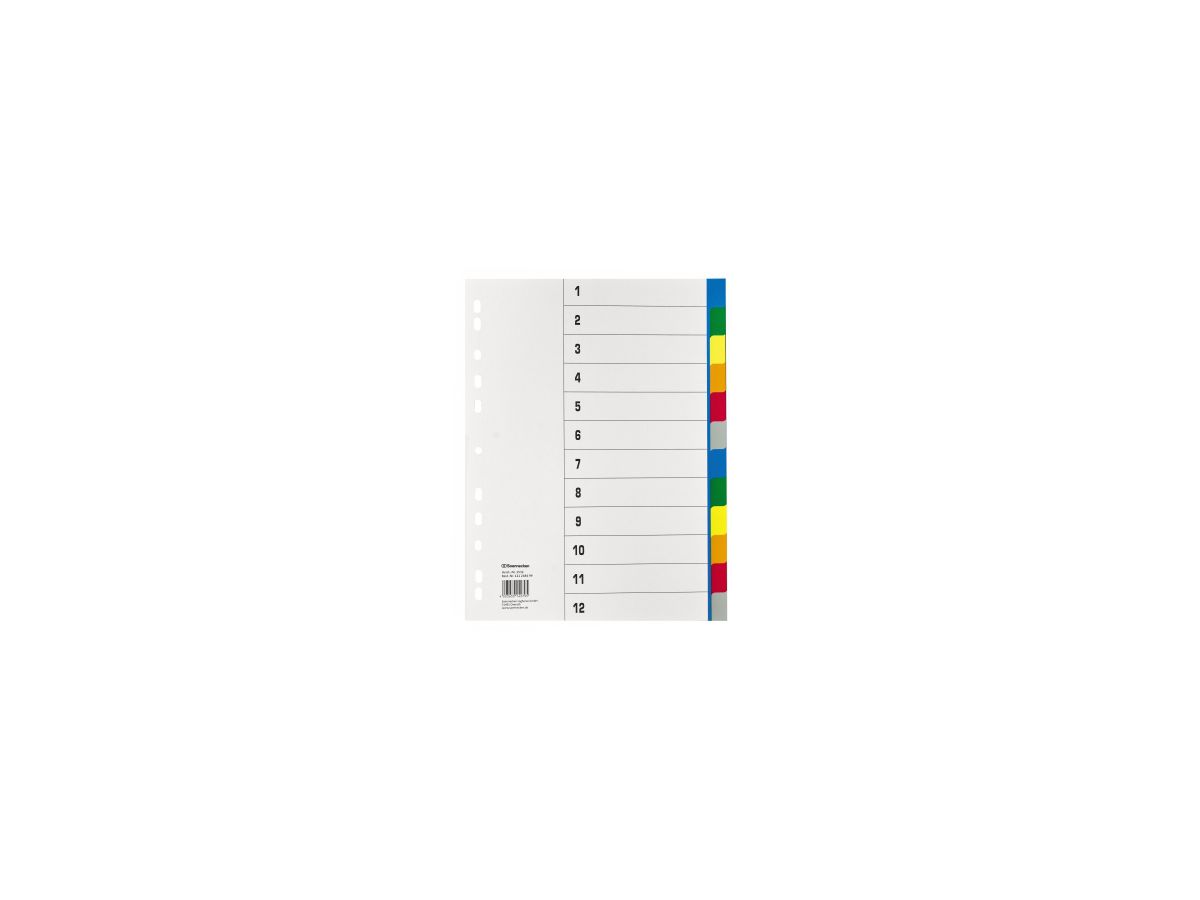 Soennecken Register 1532 DIN A4 blanko 12teilig PP farbig