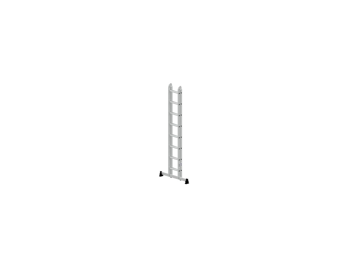 Aluminium-Klappleiter 2-teilig mit nivello-Traverse 2x8 32216