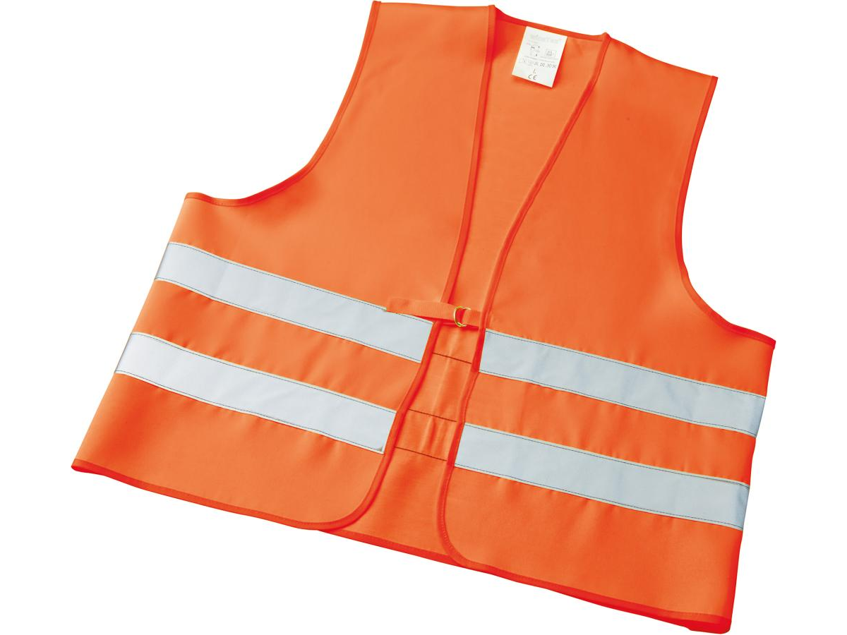 Warnweste, Pannenweste in orange mit Reflektionsstreifen, Sicherheit im  Straßenverkehr