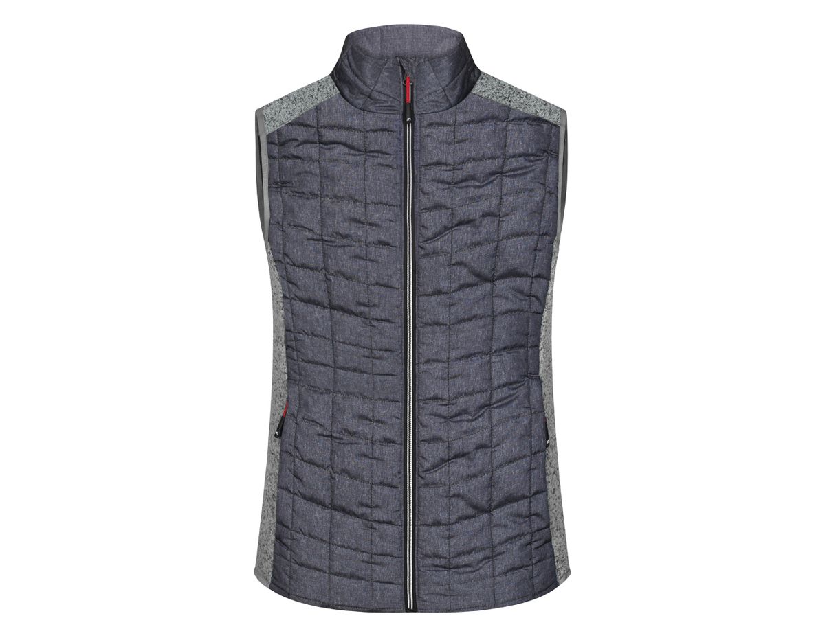 JN Ladies' Knitted Hybrid Vest JN739 light-melange/anthracite-melange Gr. L