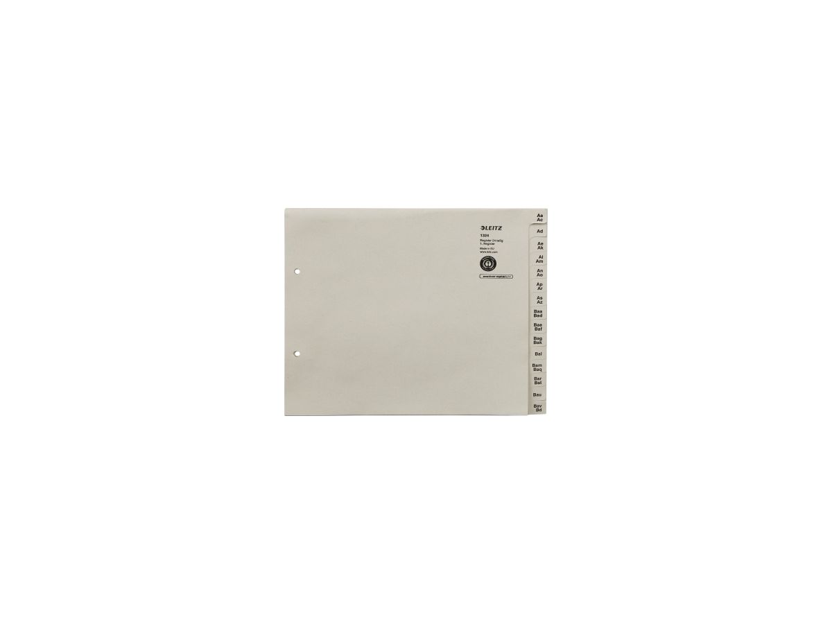 Leitz Registerserie 13240085 DIN A4 A-Z 24Ordner Tauenpapier grau