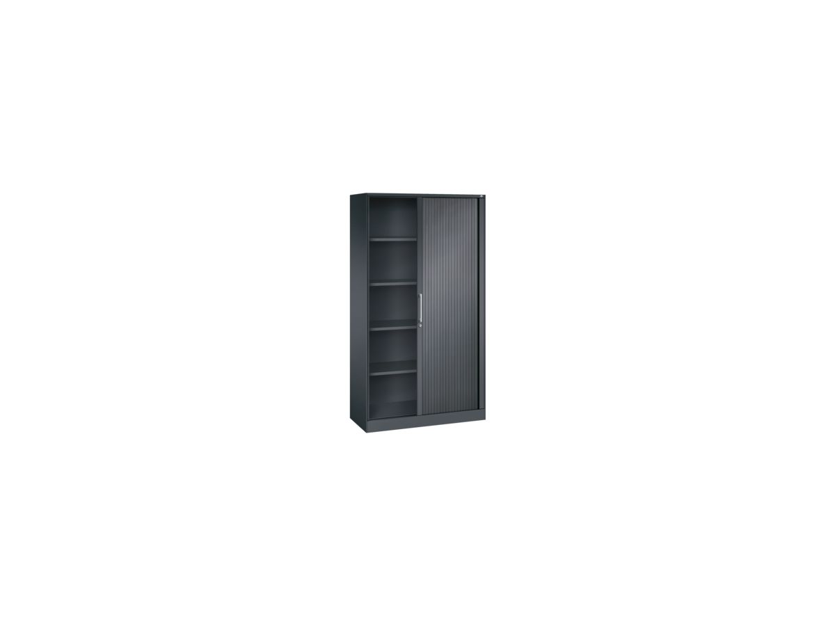 Rolladenschrank 1980x1000x435mm Ral 7021, Böden Dunkelgrau  4 Bö. Stabg.