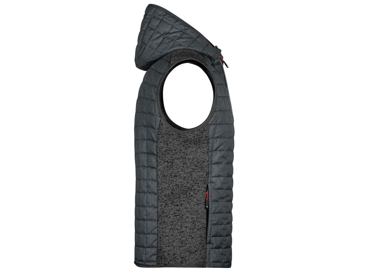 JN Men's Knitted Hybrid Vest JN768 grey-melange/anthracite-melange, Größe M