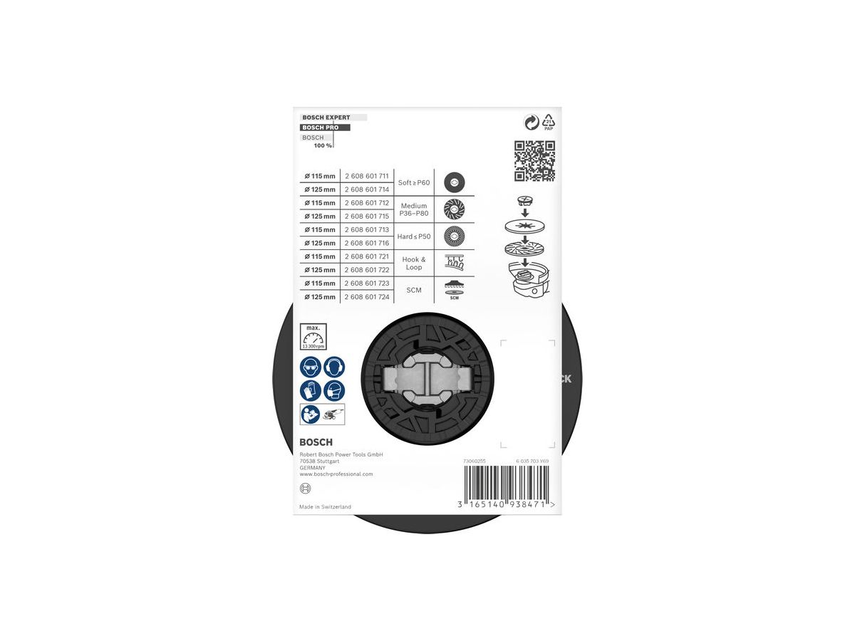 BOSCH X-LOCK Stützteller, 115mm soft