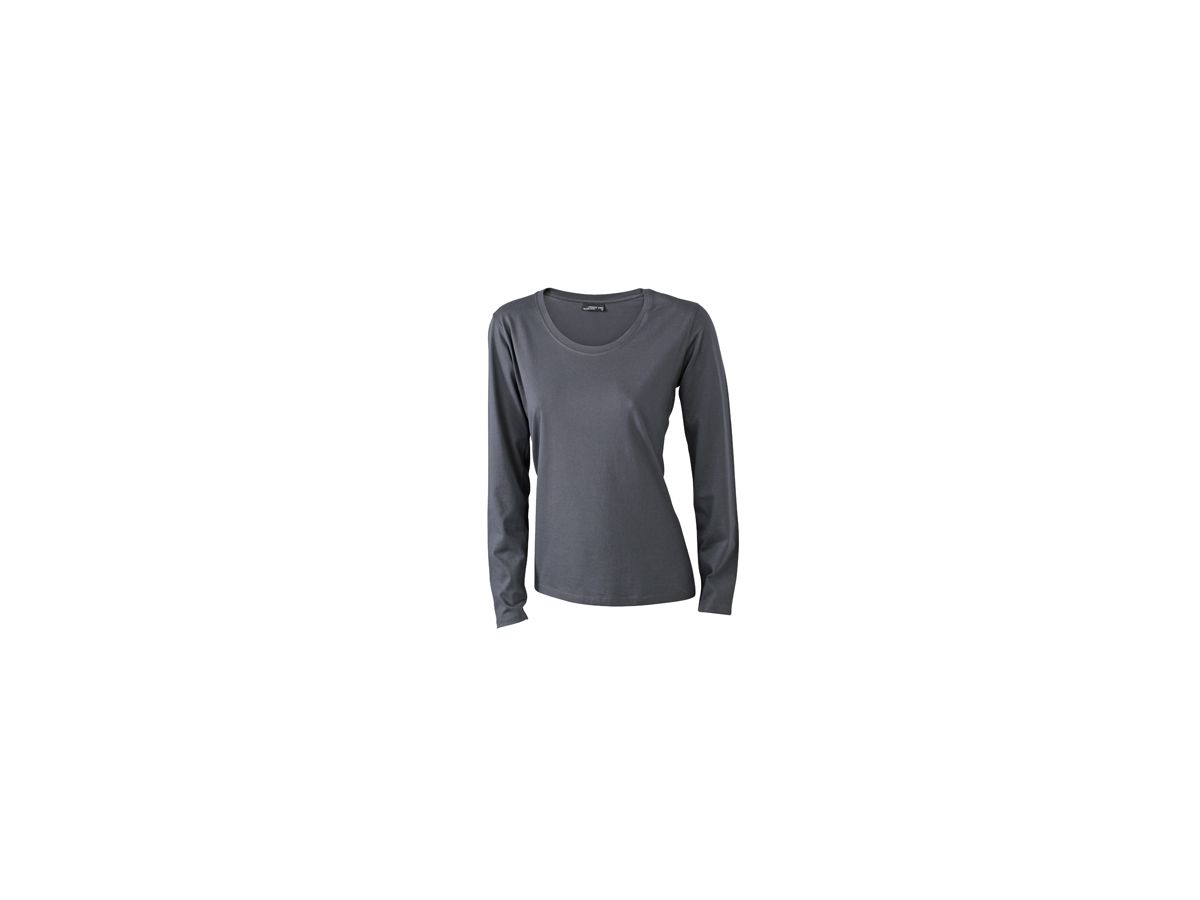 JN Ladies Shirt lang Medium JN903 100%BW, graphite, Größe S