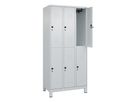 C+P Doppelst. Schrank CLASSIC, Füße 1950x900x500mm, 7035, 3x2 Fächer