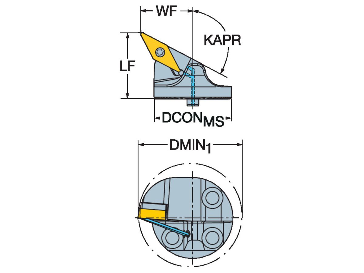 CoroTurn 107 Schneidkopf zum Drehen SL-SVPBR-32-16-LHP